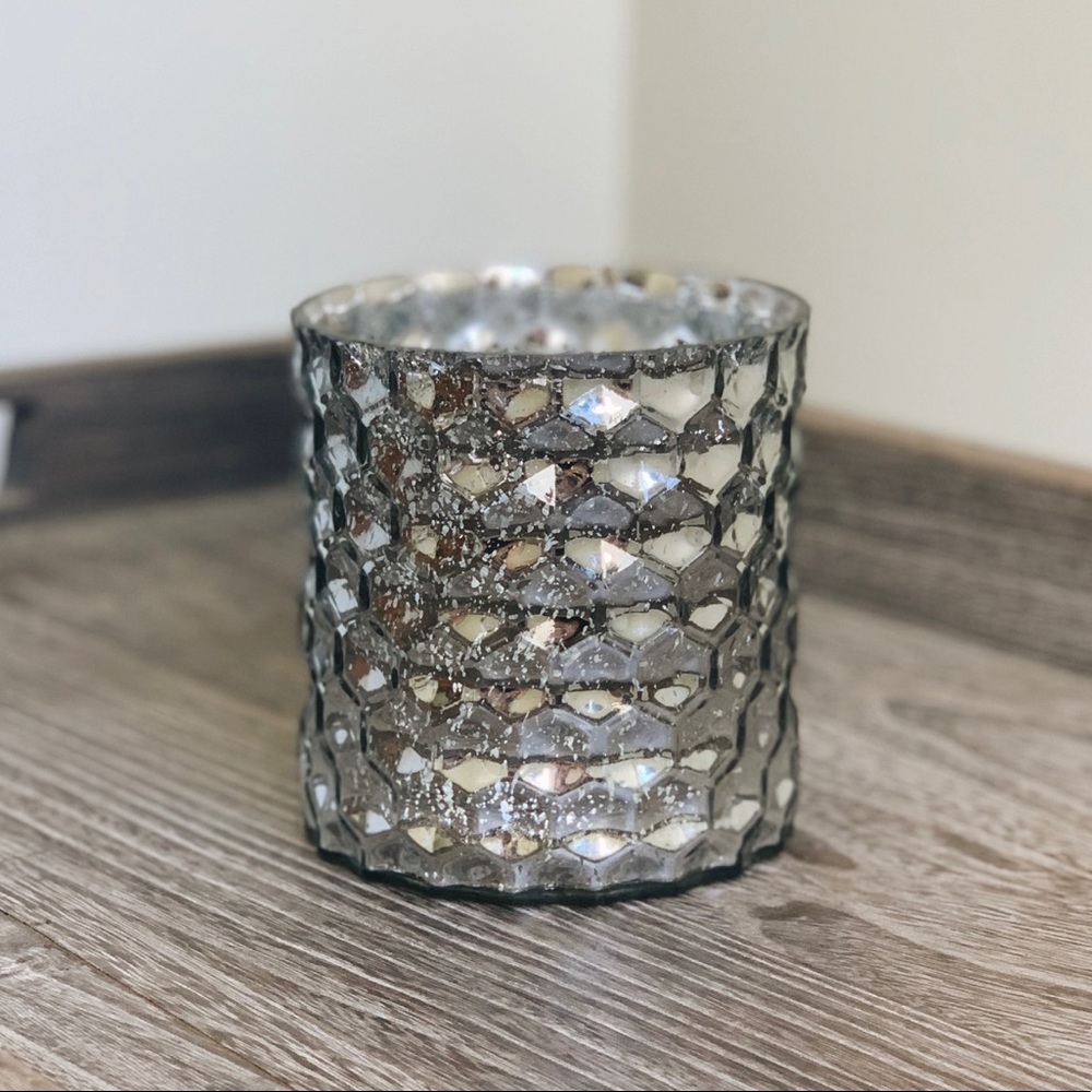 Silver Splatter Geometric Vase